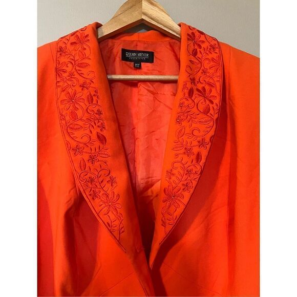 John Meyer Collection Women’s Size 24 Blazer Orange Workwear Cocktail Jacket - Picture 2 of 11